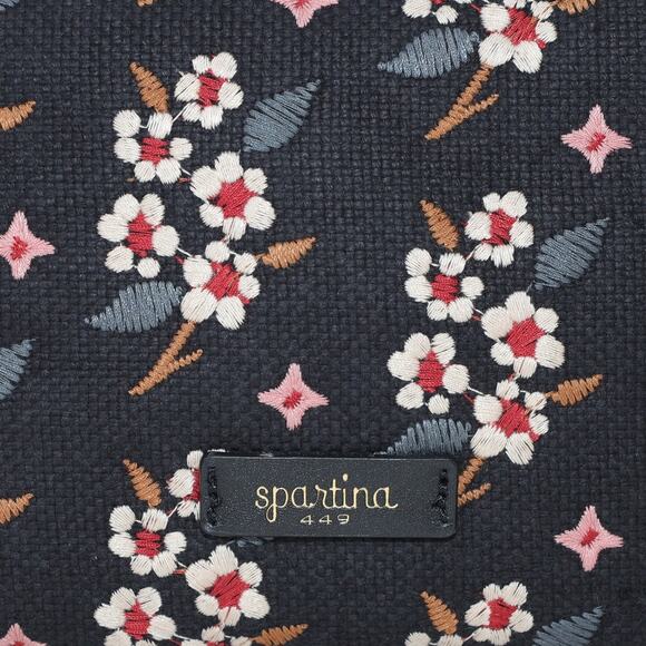 Spartina 449 Crossbody Velvet Handle Bucket Bag - White Hall Blossom Sprig - NWT - Picture 9 of 15